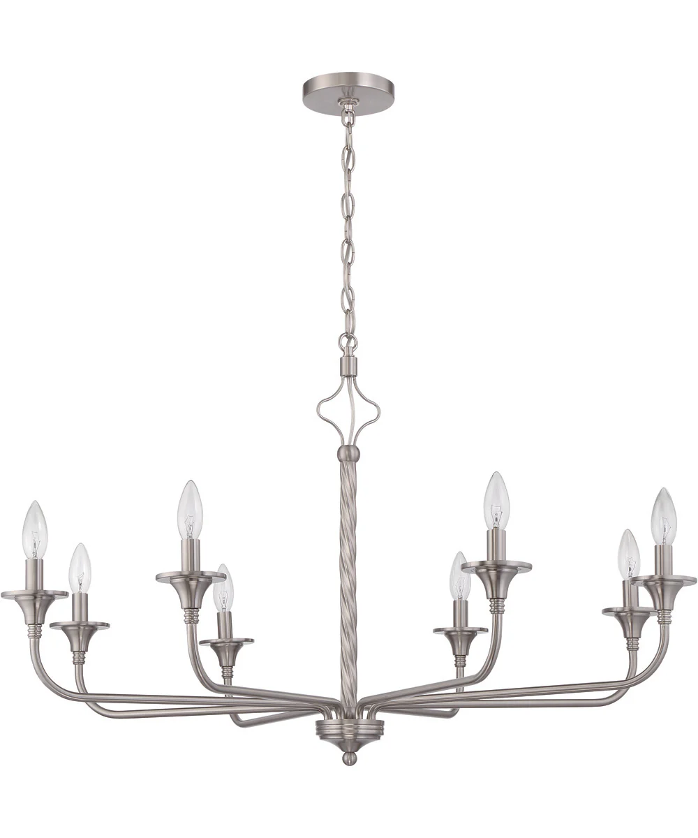 Jolenne 8-Light Chandelier Brushed Polished Nickel - Image 4