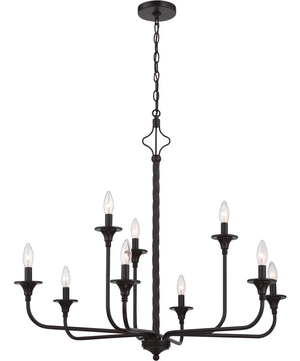 Jolenne 8-Light Chandelier Flat Black - Image 2