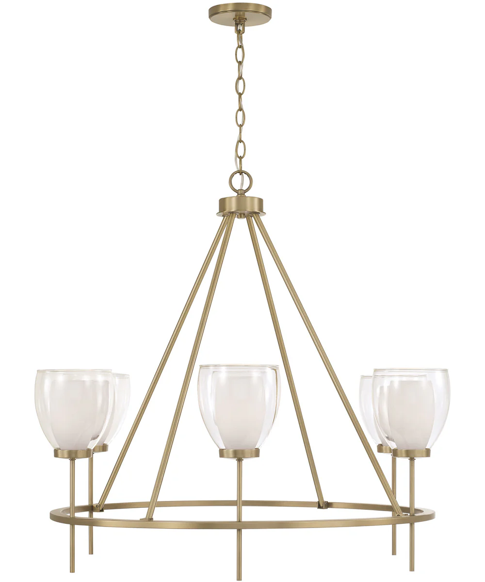 Joss 6-Light Chandelier Aged Brass - Image 4