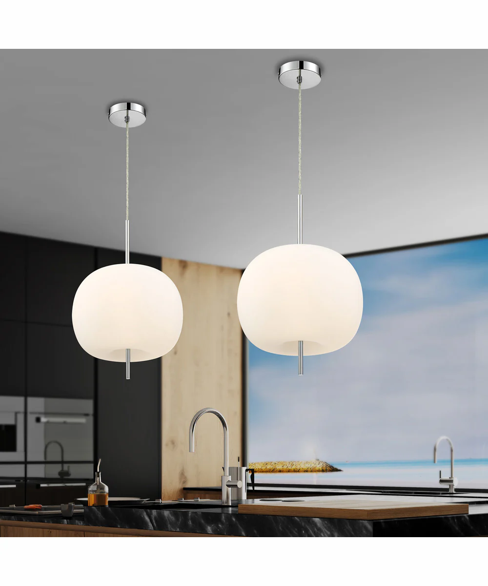 Jubilee 3-Light Led Pendant Lamp Chrome/Frost Glass Shade - Image 4