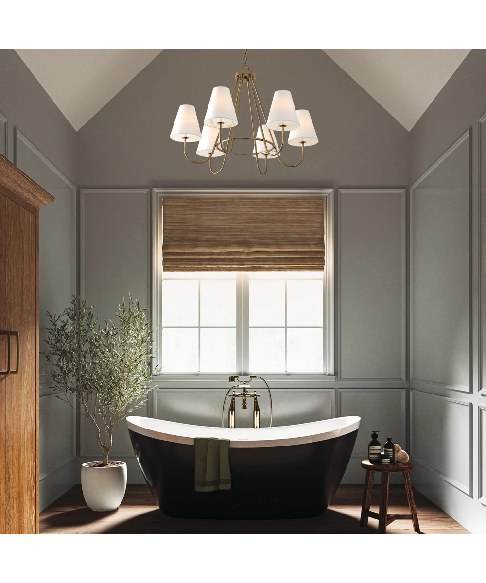 Julia 6-Light Chandelier Matte Brass - Image 2
