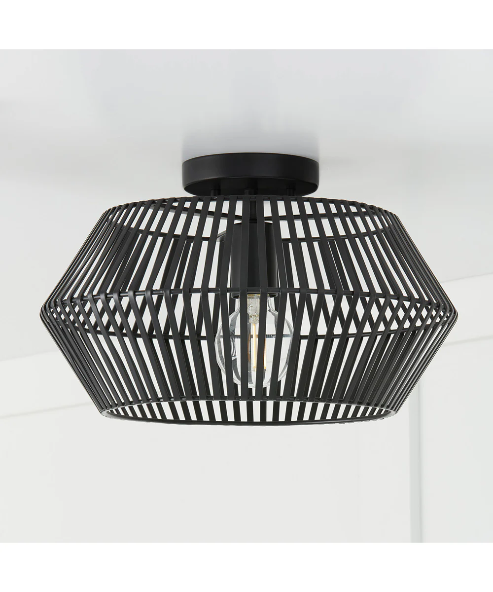 Kaiya 1-Light Semi-Flush Matte Black - Image 2