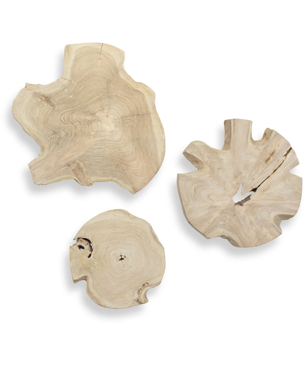 Kalani Wood Outdoor Wall Art Set of 3