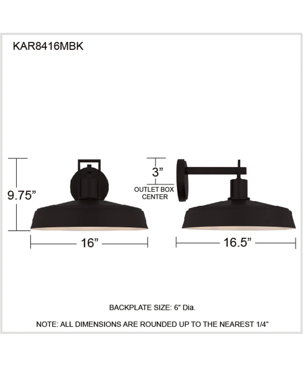 Karson 1-light Outdoor Wall Light Matte Black - Image 4