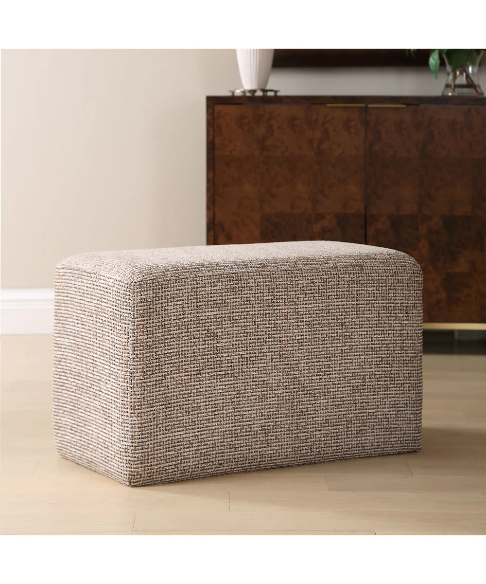Kelce Woven Checkered Ottoman - Image 3
