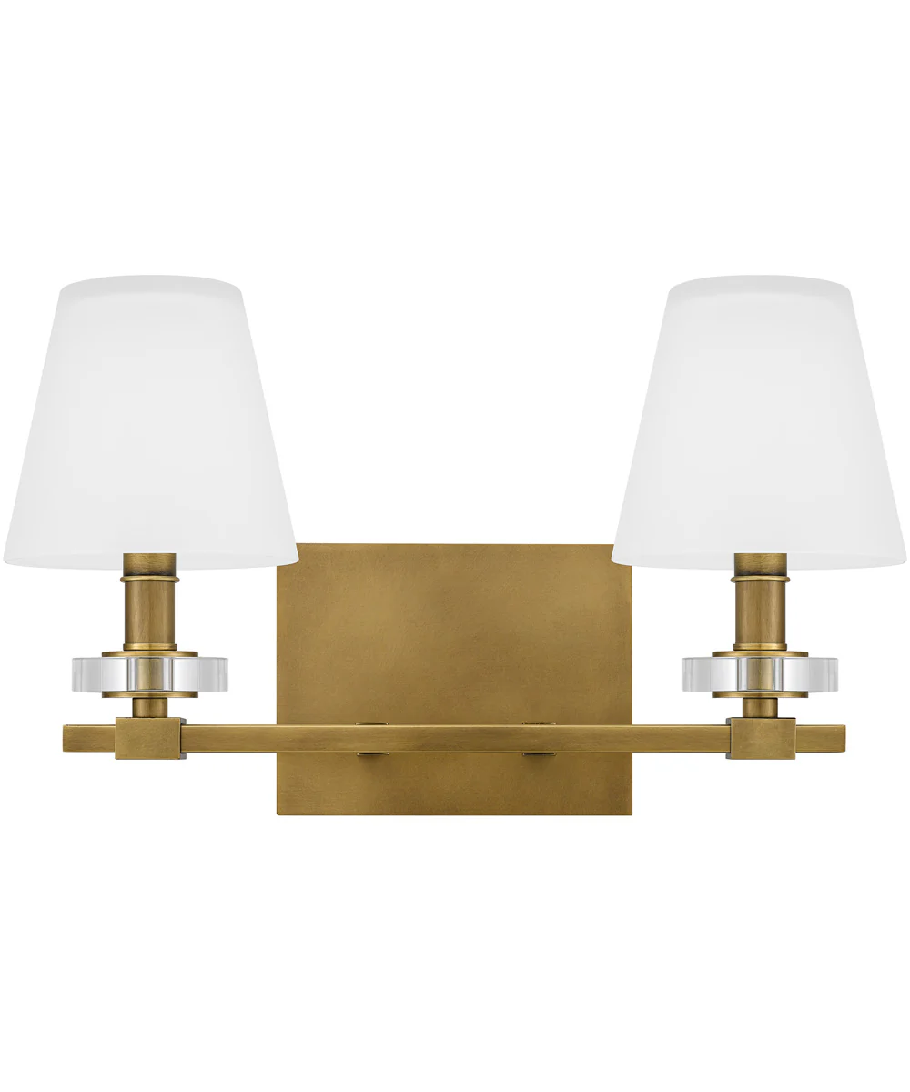 Kelsey Glen Medium 2-light Bath Light Weathered Brass - Image 3