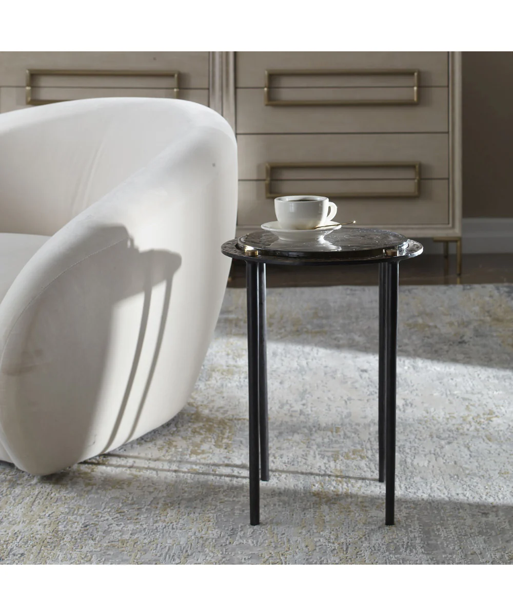 Kennington Round Glass Accent Table - Image 3