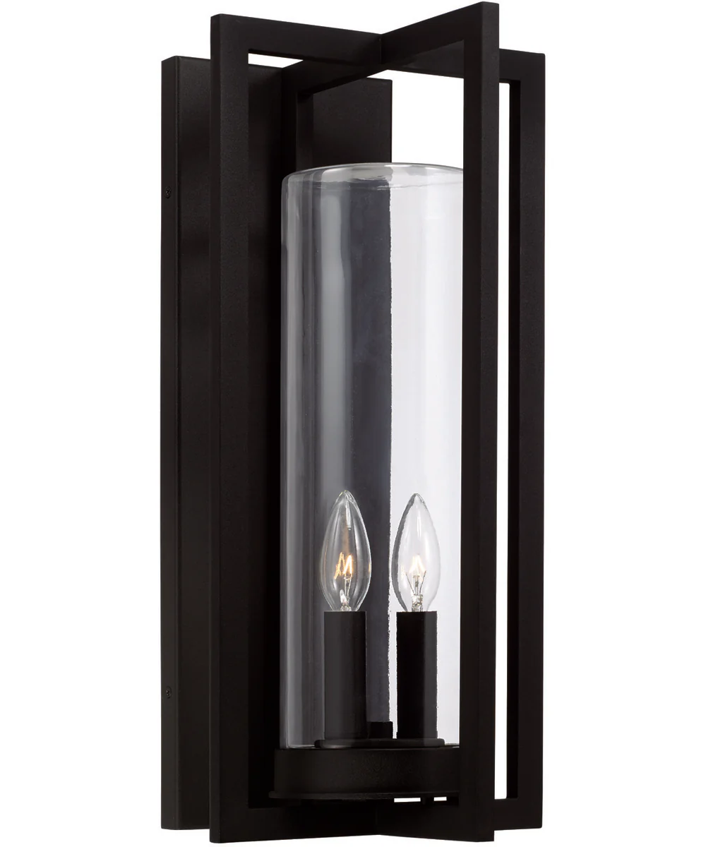 Kent 2-Light Outdoor Wall-Lantern Rain or Shine - Black