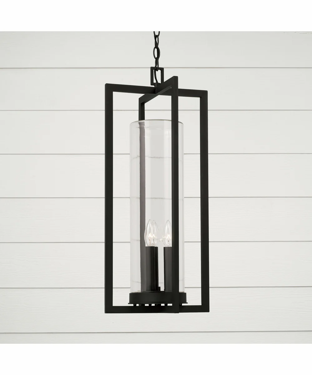 Kent 3-Light Outdoor Hanging-Lantern Rain or Shine - Black - Image 2