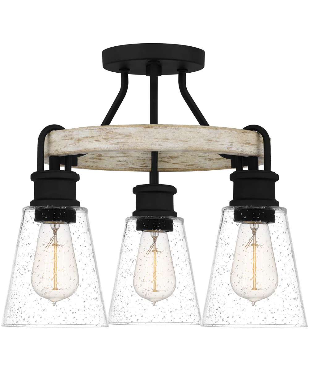 Kingsbridge 3-light Semi Flush Mount Earth Black - Image 4