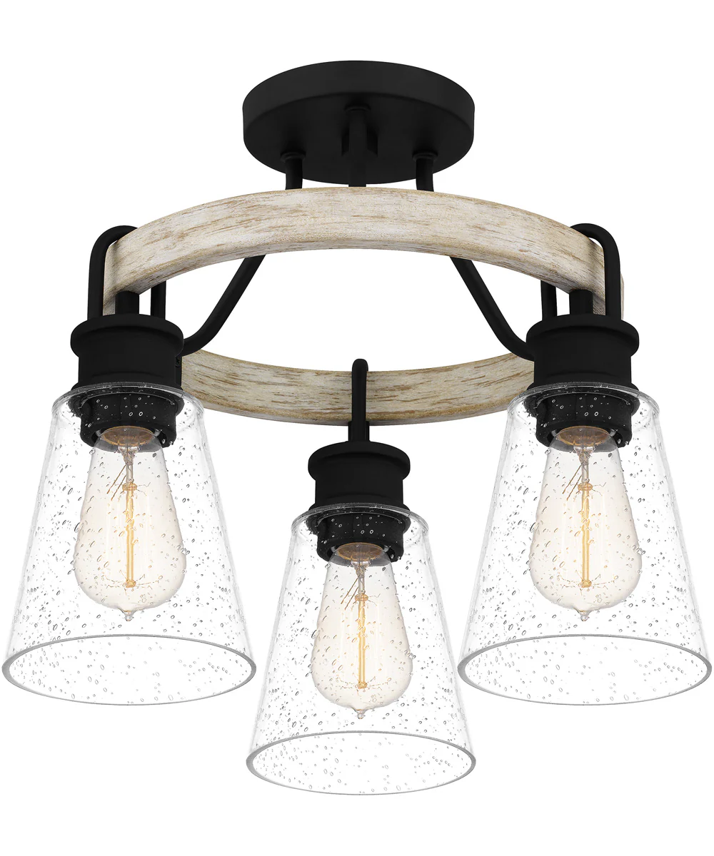 Kingsbridge 3-light Semi Flush Mount Earth Black - Image 5