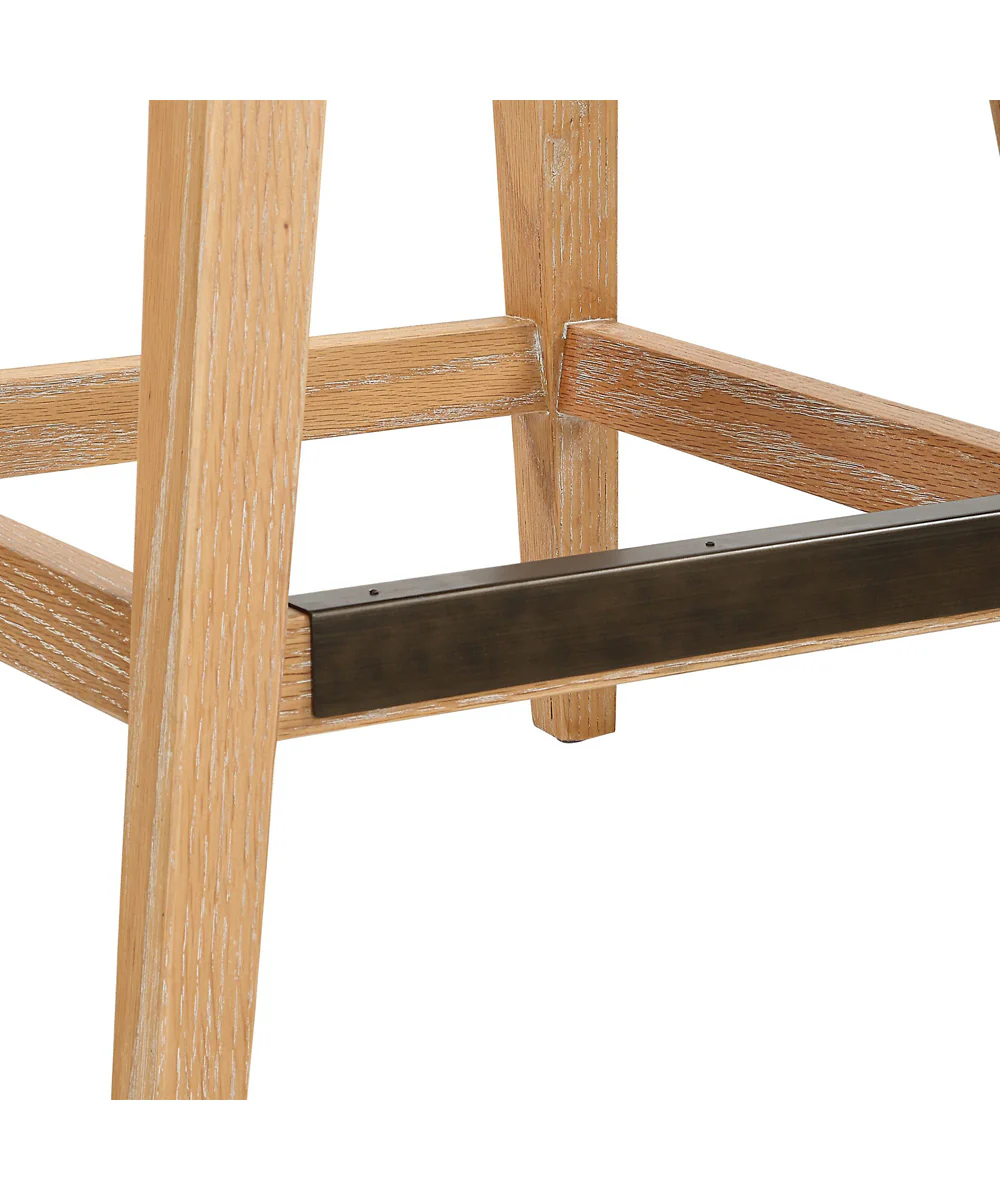 Klismos Off-White Fabric Counter Stool - Image 5