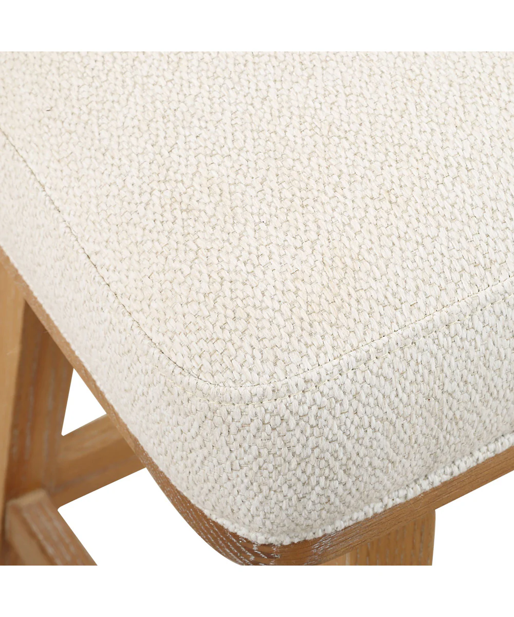 Klismos Off-White Fabric Counter Stool - Image 6