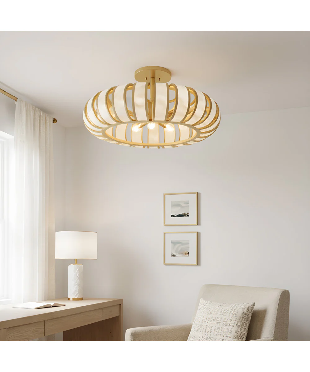 Knight 5-light Semi Flush Mount Soft Gold - Image 2