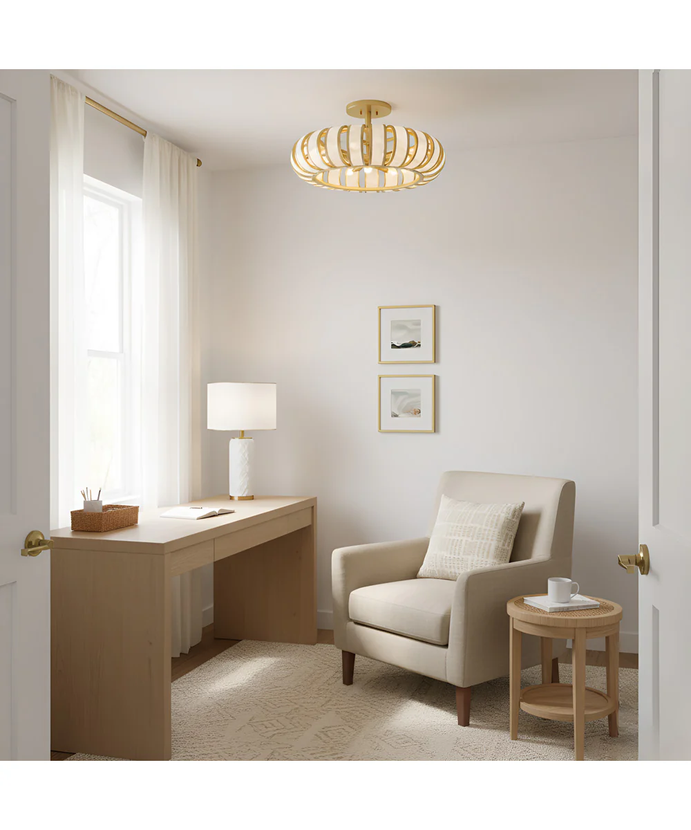 Knight 5-light Semi Flush Mount Soft Gold - Image 3