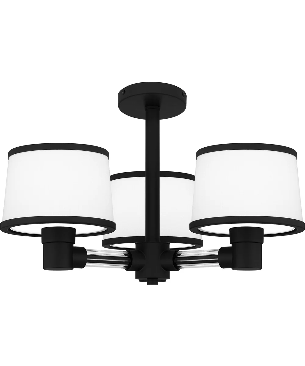 Kylen Extra Large 3-light Semi Flush Mount Matte Black