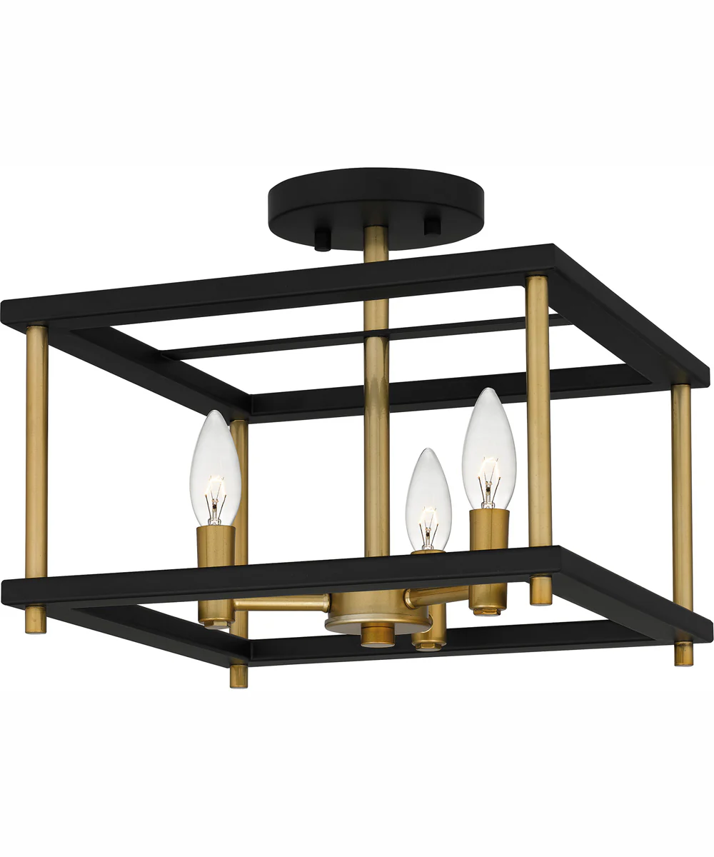 Kynwyd Medium 3-light Semi Flush Mount Matte Black - Image 2