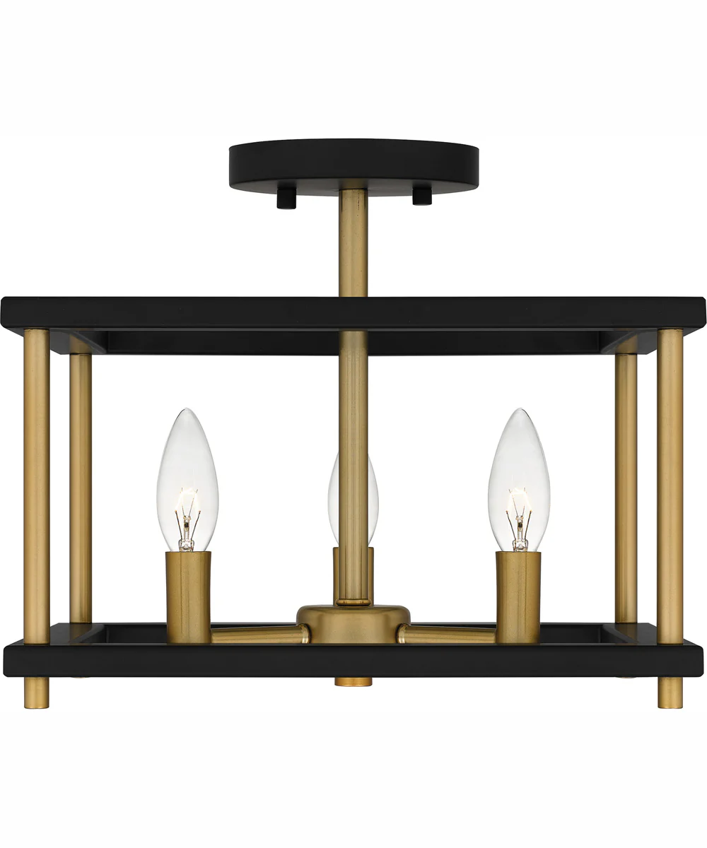 Kynwyd Medium 3-light Semi Flush Mount Matte Black - Image 4