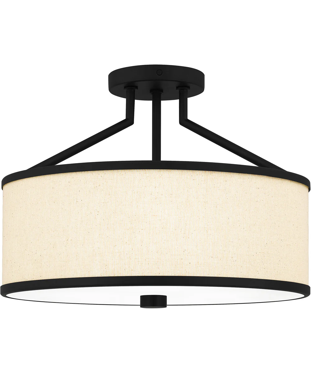 Laborde 3-light Semi Flush Mount Matte Black - Image 2