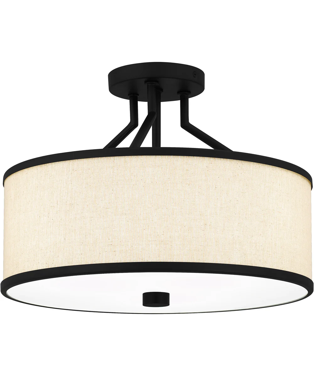 Laborde 3-light Semi Flush Mount Matte Black - Image 4