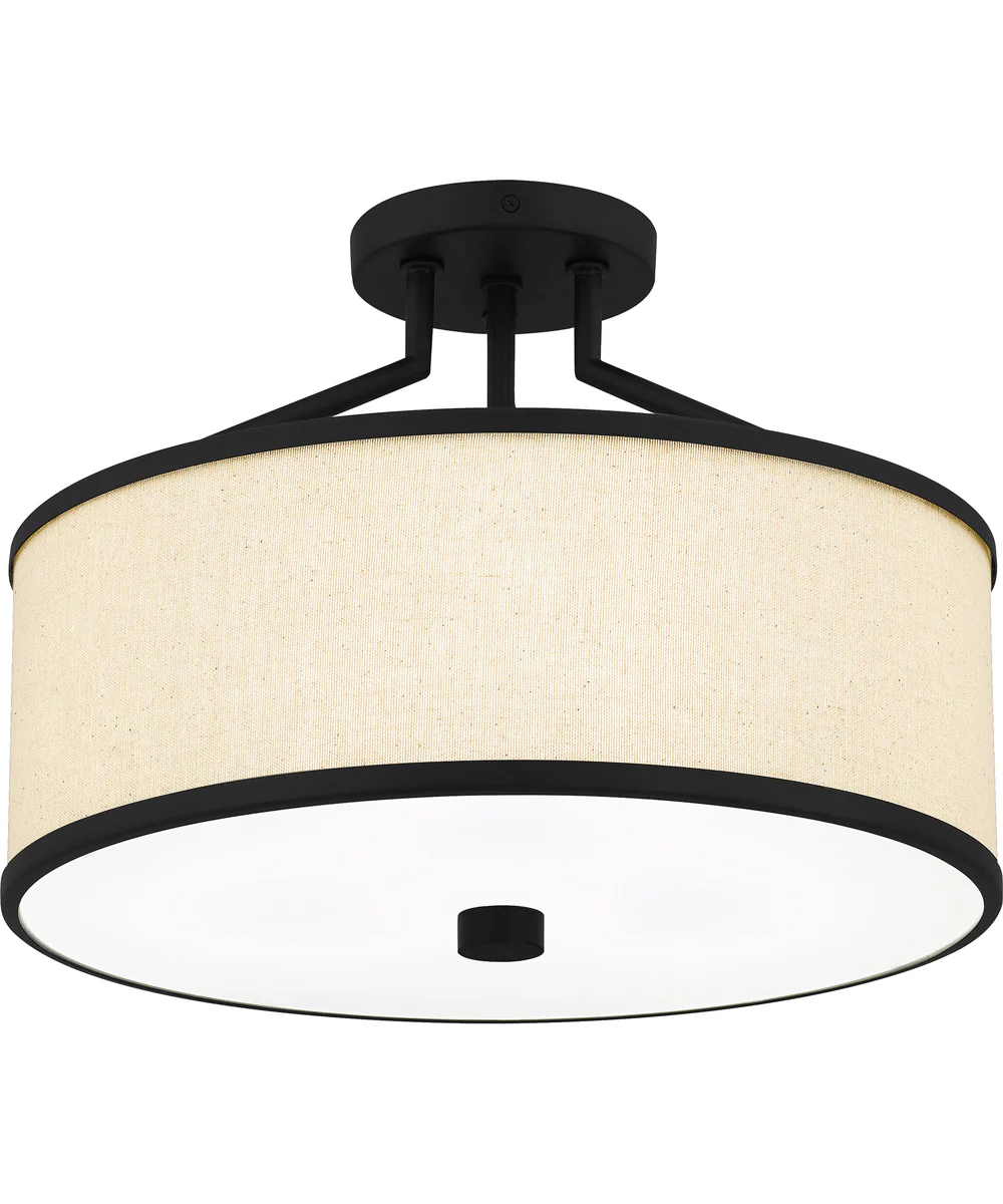 Laborde 3-light Semi Flush Mount Matte Black - Image 5