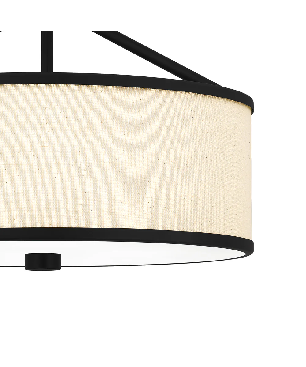 Laborde 3-light Semi Flush Mount Matte Black - Image 6