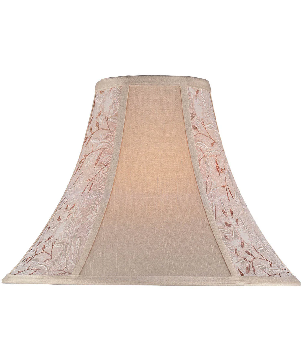 Lamp Shade Light Beige Bell Shade - 7"Tx18"Bx12"Sl