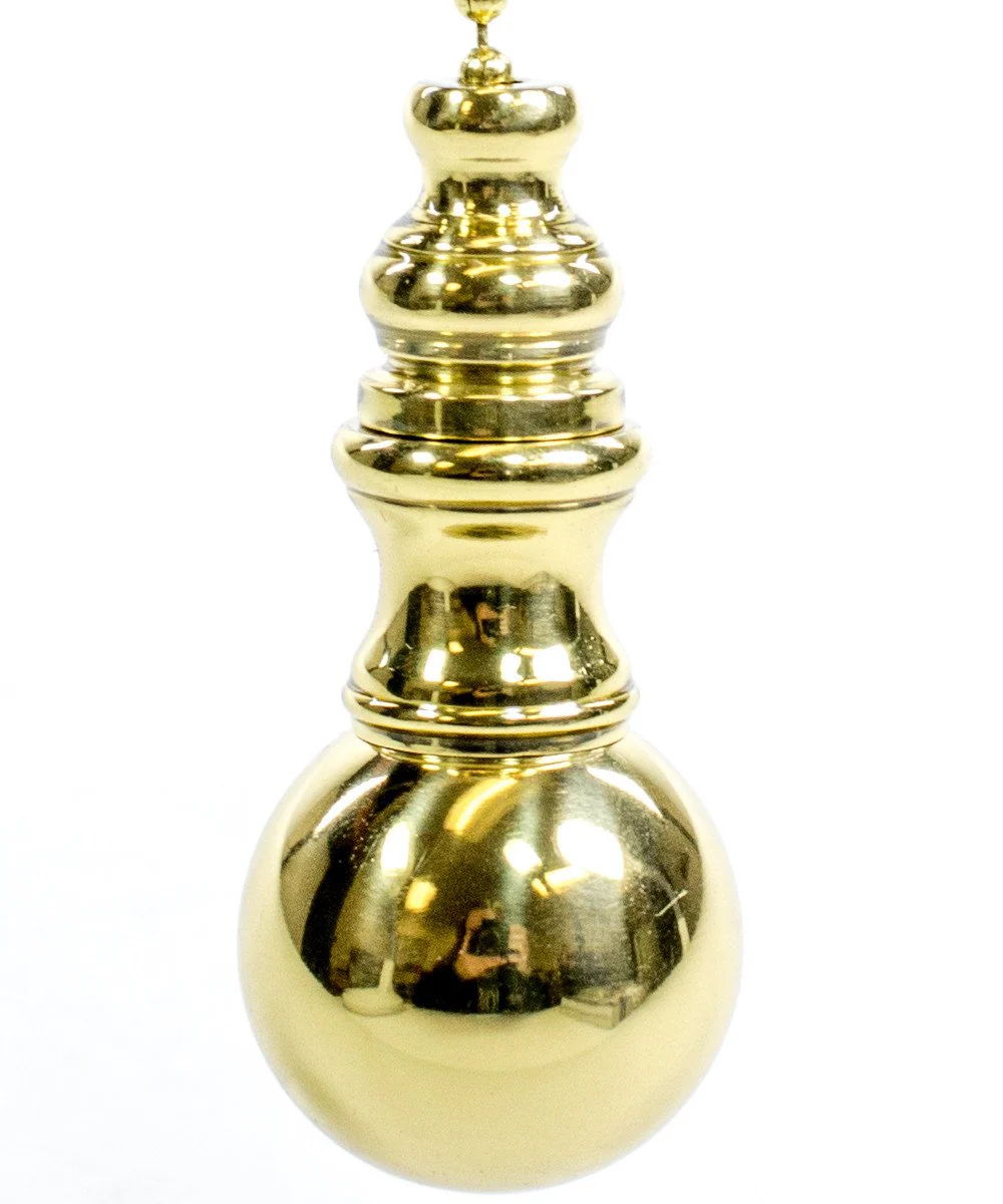Polished Brass Sphere Ceiling Fan Pull, 1.5"h with 12" Polished Brass Chain - Image 2