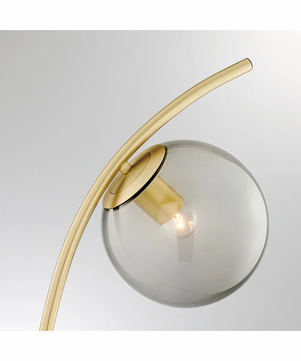 Lancy 1-Light Floor Lamp Gold/Smoke Glass Shade - Image 2
