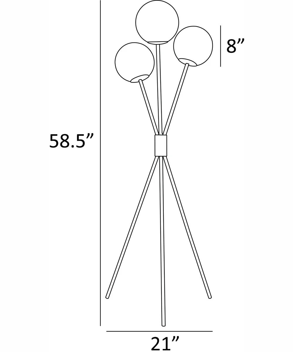 Lancy 3-Light 3-Light Floor Lamp Brushed Nickel/Frost Glass - Image 4
