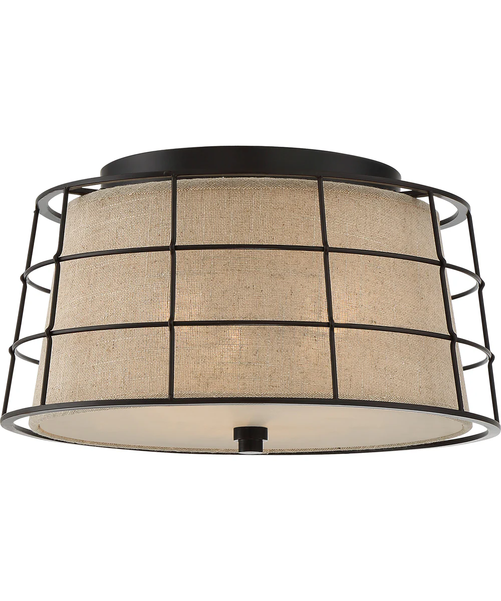 Landings Medium 3-light Flush Mount Mottled Cocoa - Image 2