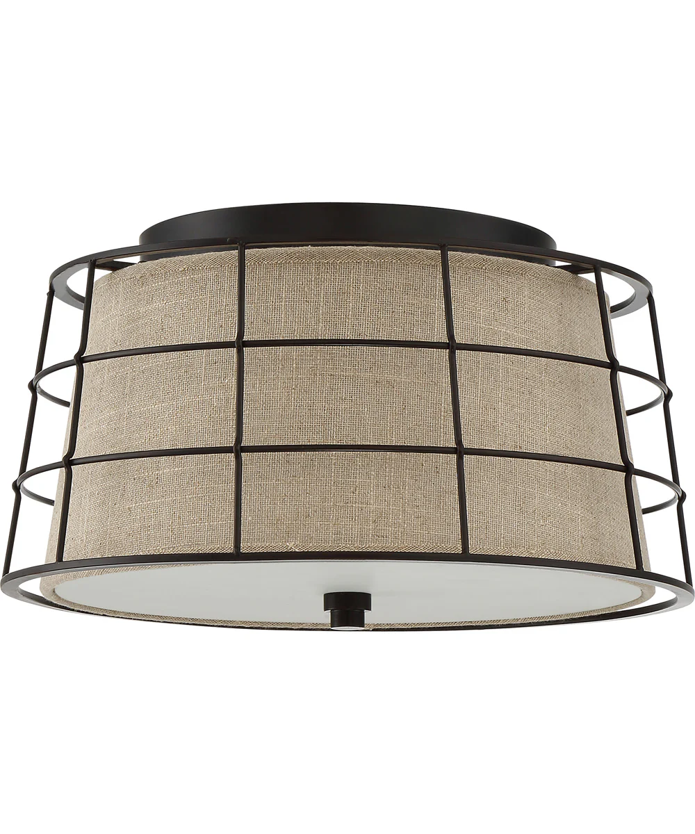 Landings Medium 3-light Flush Mount Mottled Cocoa - Image 3