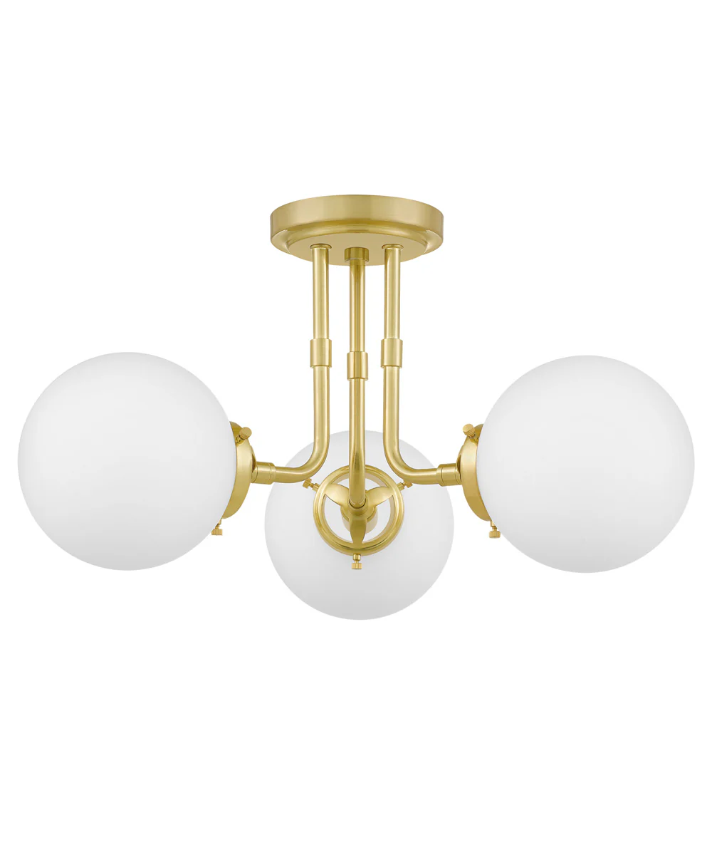 Landry 3-light Semi Flush Mount Satin Brass - Image 3