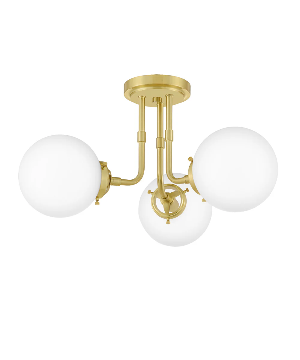 Landry 3-light Semi Flush Mount Satin Brass - Image 4