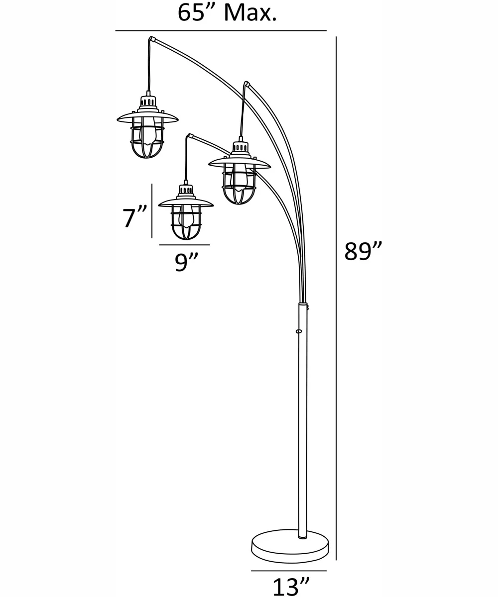 Lanterna II 3-Light 3-Light Arch Lamp D.Brz/Metal Lantern - Image 3
