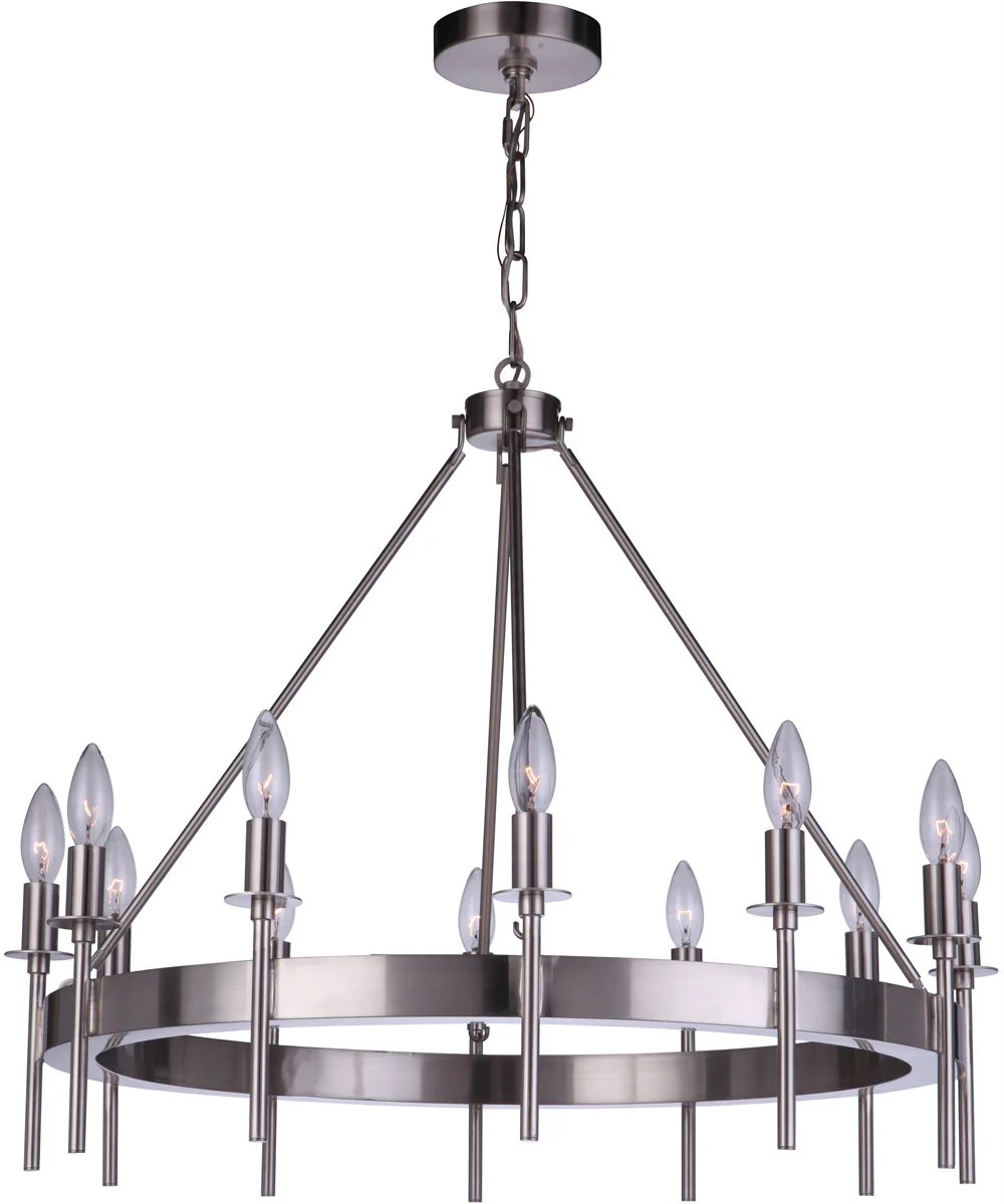 Larrson 12-Light Chandelier Brushed Polished Nickel - Image 2