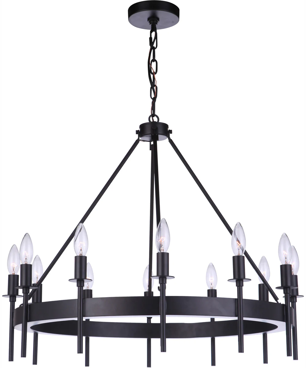 Larrson 12-Light Chandelier Flat Black - Image 2