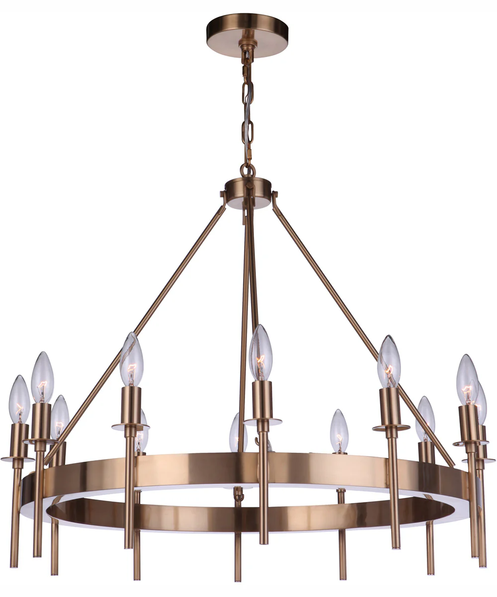 Larrson 12-Light Chandelier Satin Brass - Image 2
