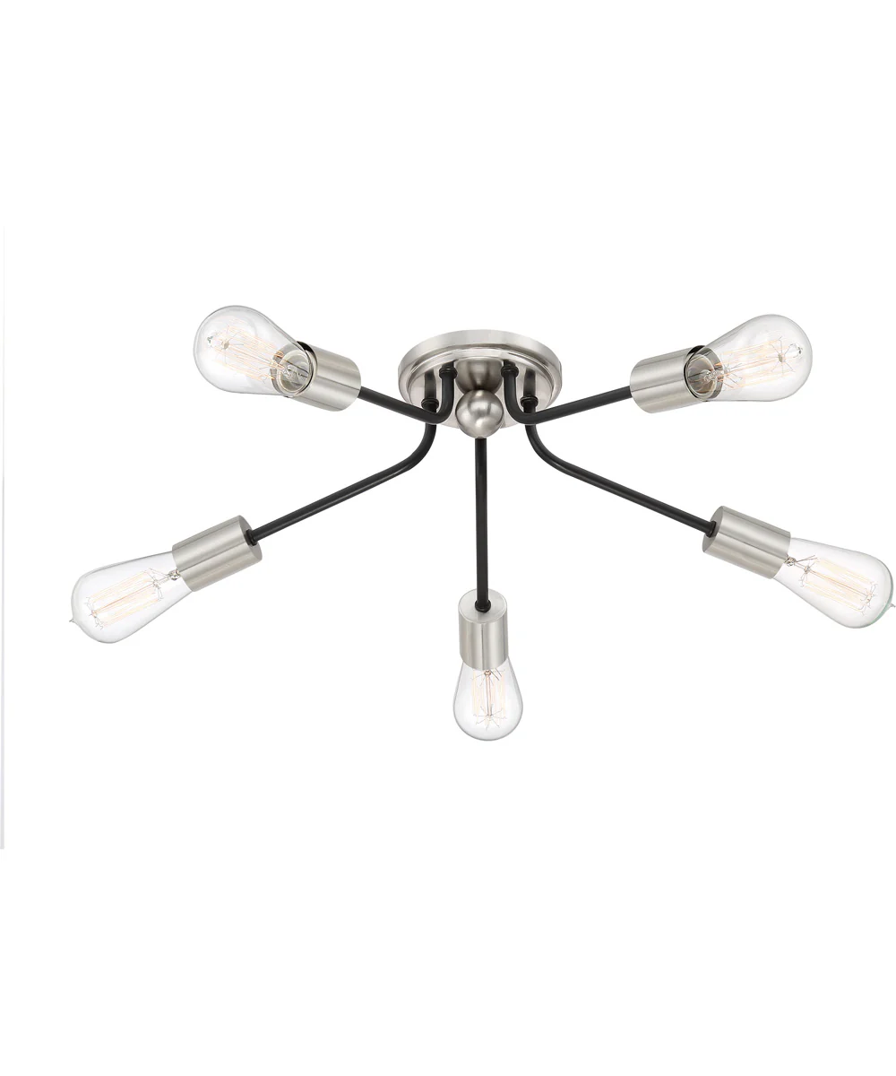 Latitude 5-light Flush Mount Earth Black - Image 4