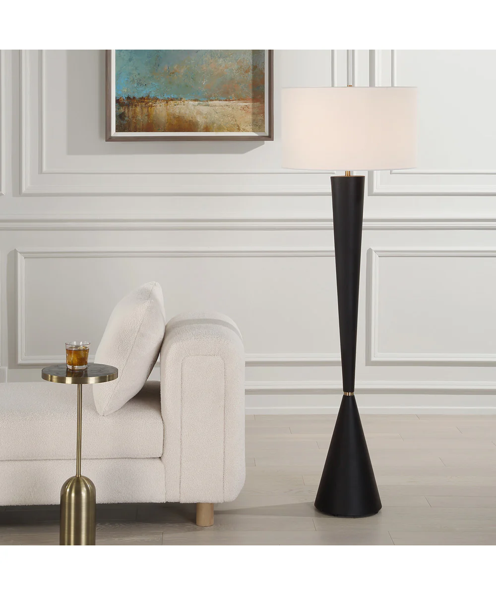 Layla Black Tapered Floor Lamp - Image 2