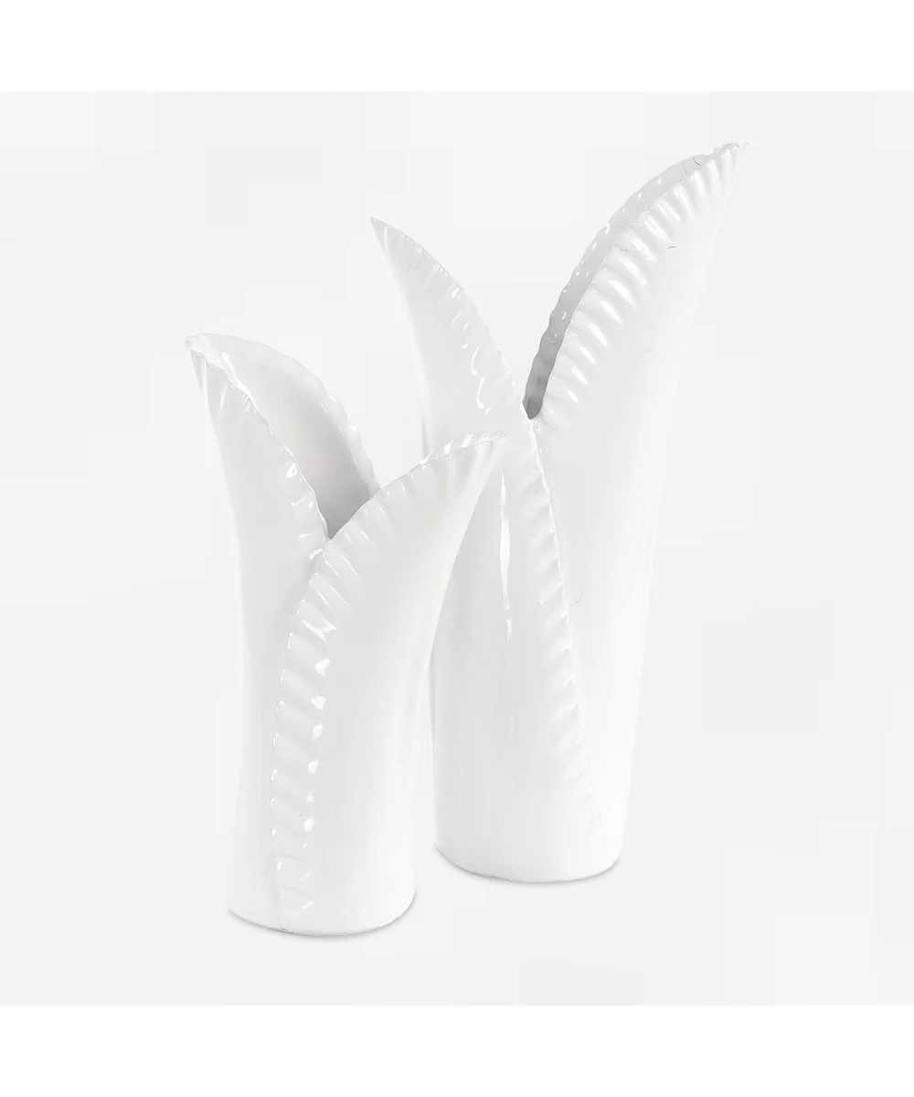 Leafscape White Vases Set of 2
