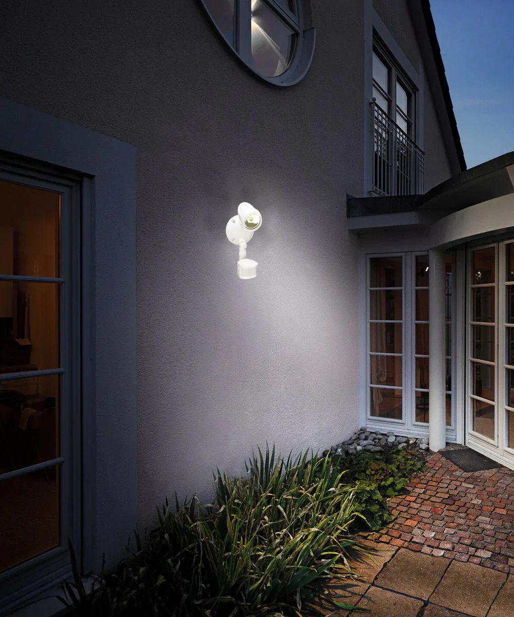 LED Outdoor Security Light 180 Degree Motion Sensor Activated, White Finish 11"H - Image 3