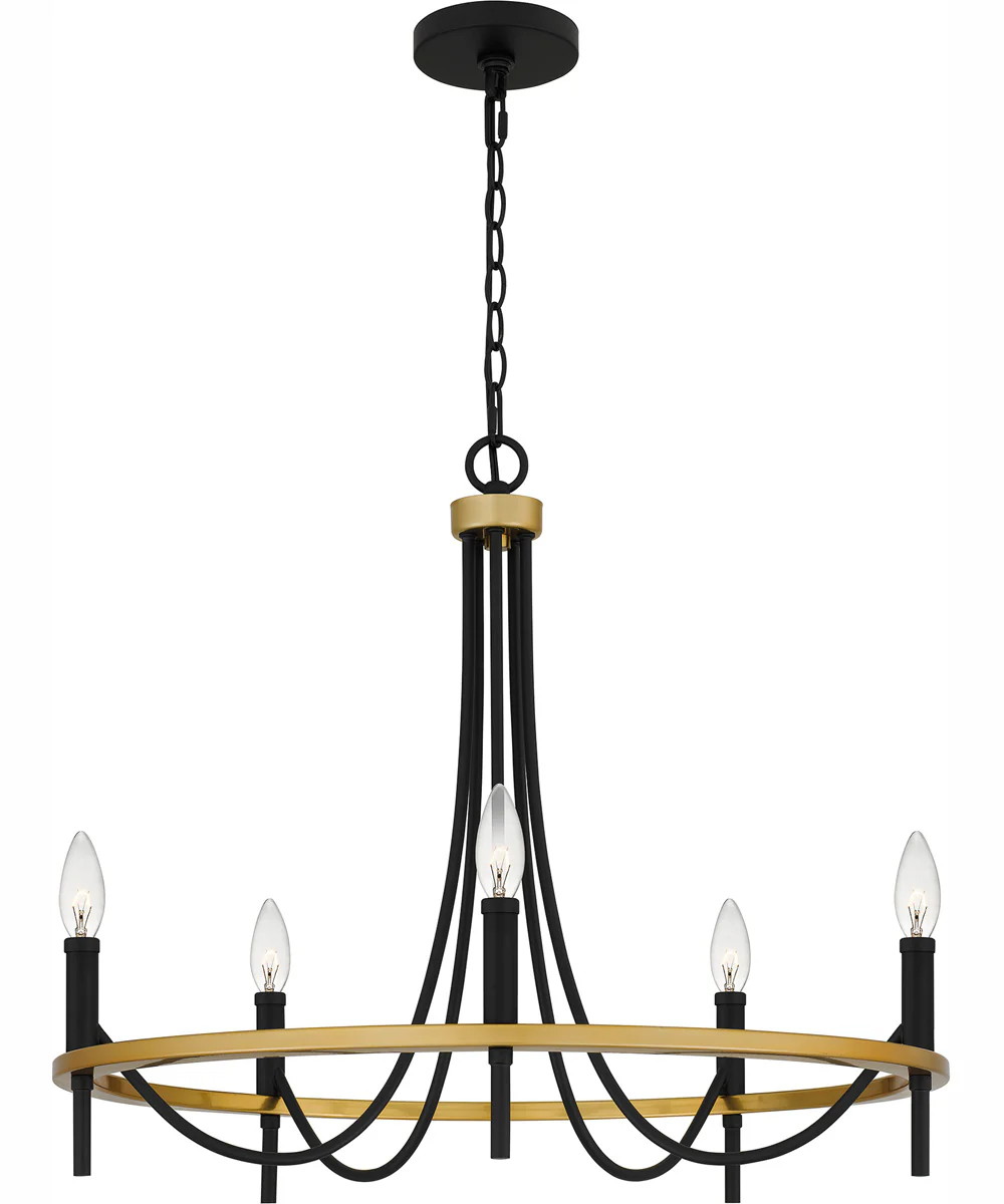 Legare 5-light Chandelier Matte Black - Image 2