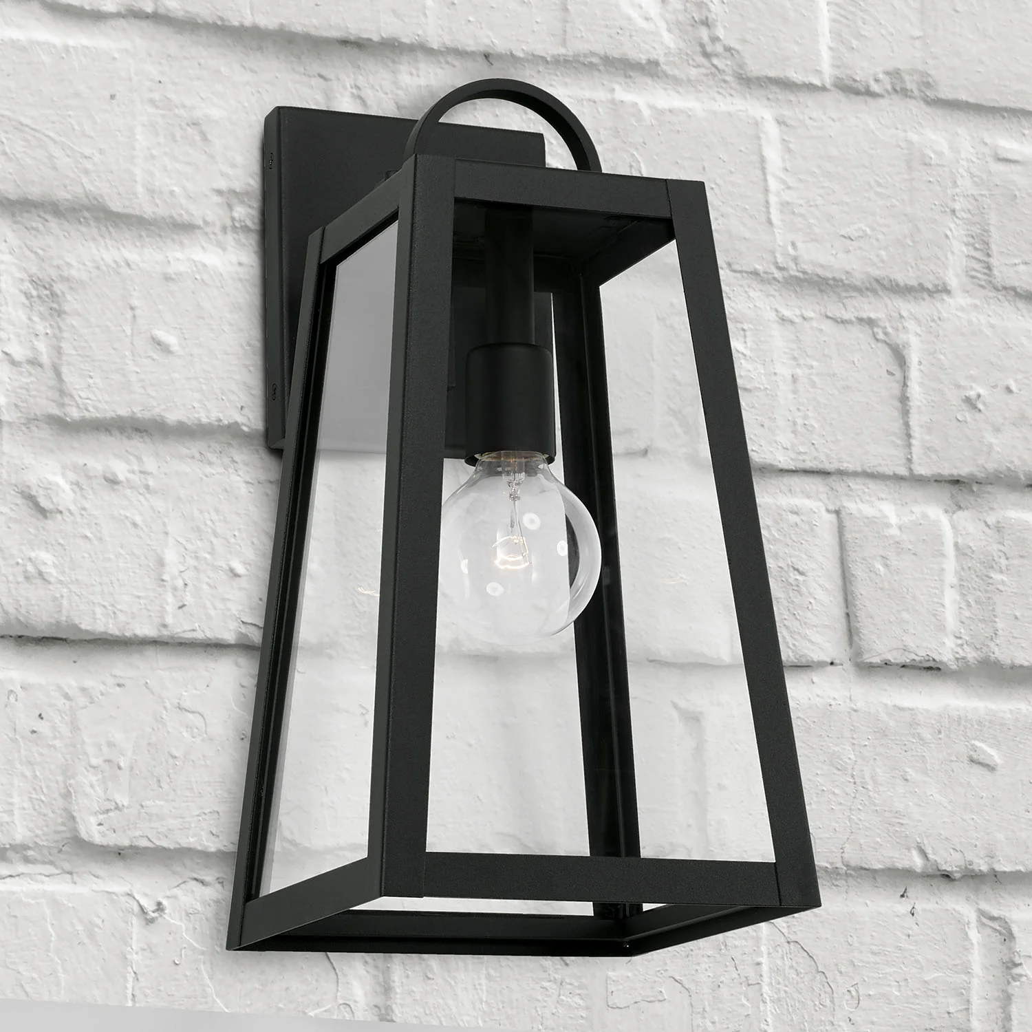 Leighton 1-Light Outdoor Wall-Lantern Rain or Shine - Black - Image 2