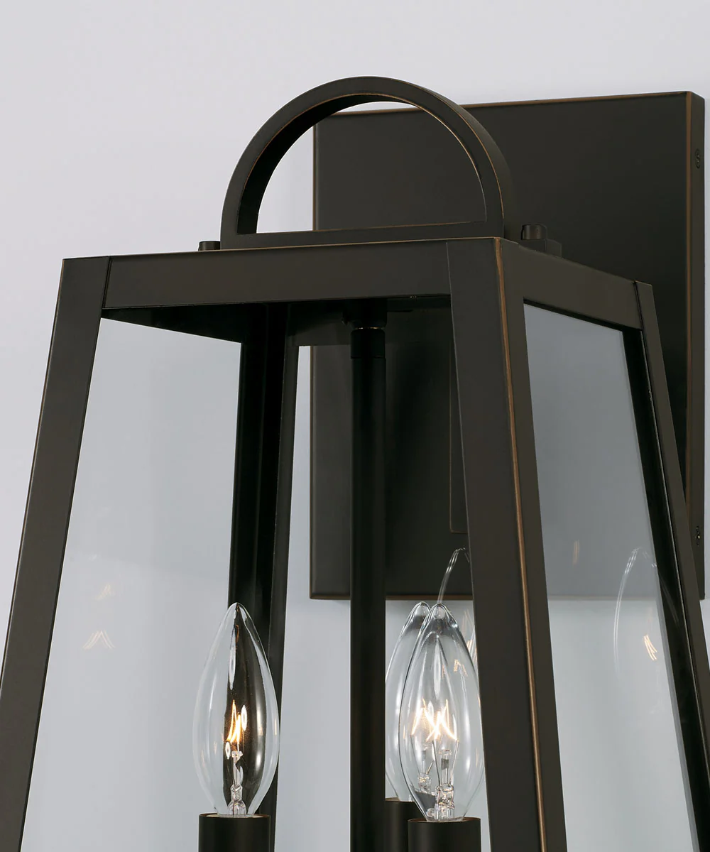 Leighton 3-Light Outdoor Wall-Lantern Rain or Shine - Oiled Bronze - Image 3