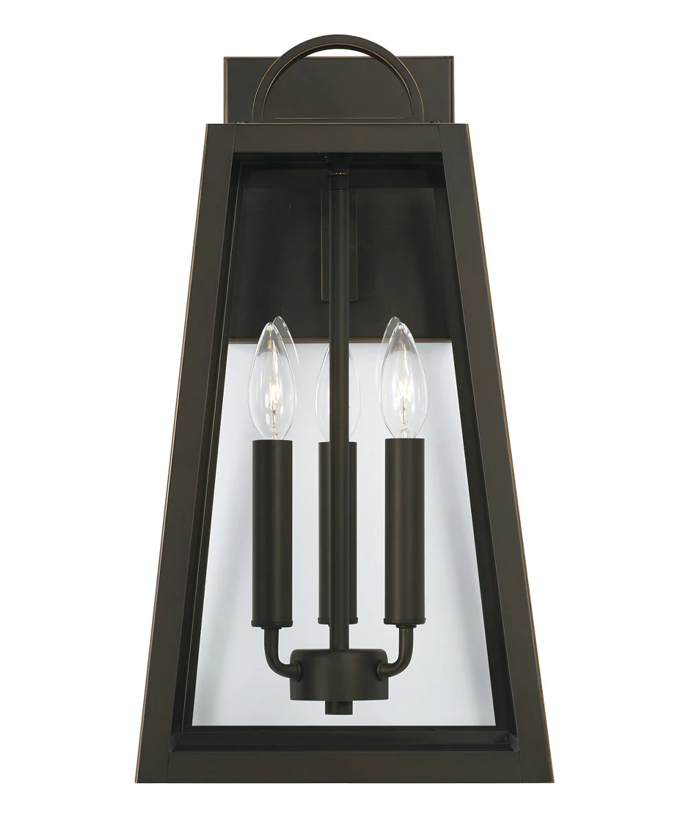 Leighton 3-Light Outdoor Wall-Lantern Rain or Shine - Oiled Bronze - Image 4