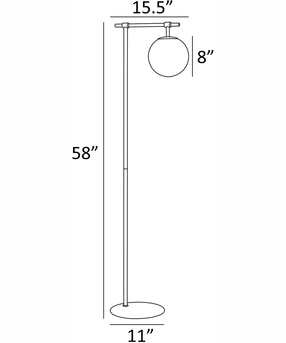 Lencho 1-Light Floor Lamp Gold/Frost Glass Shade - Image 4