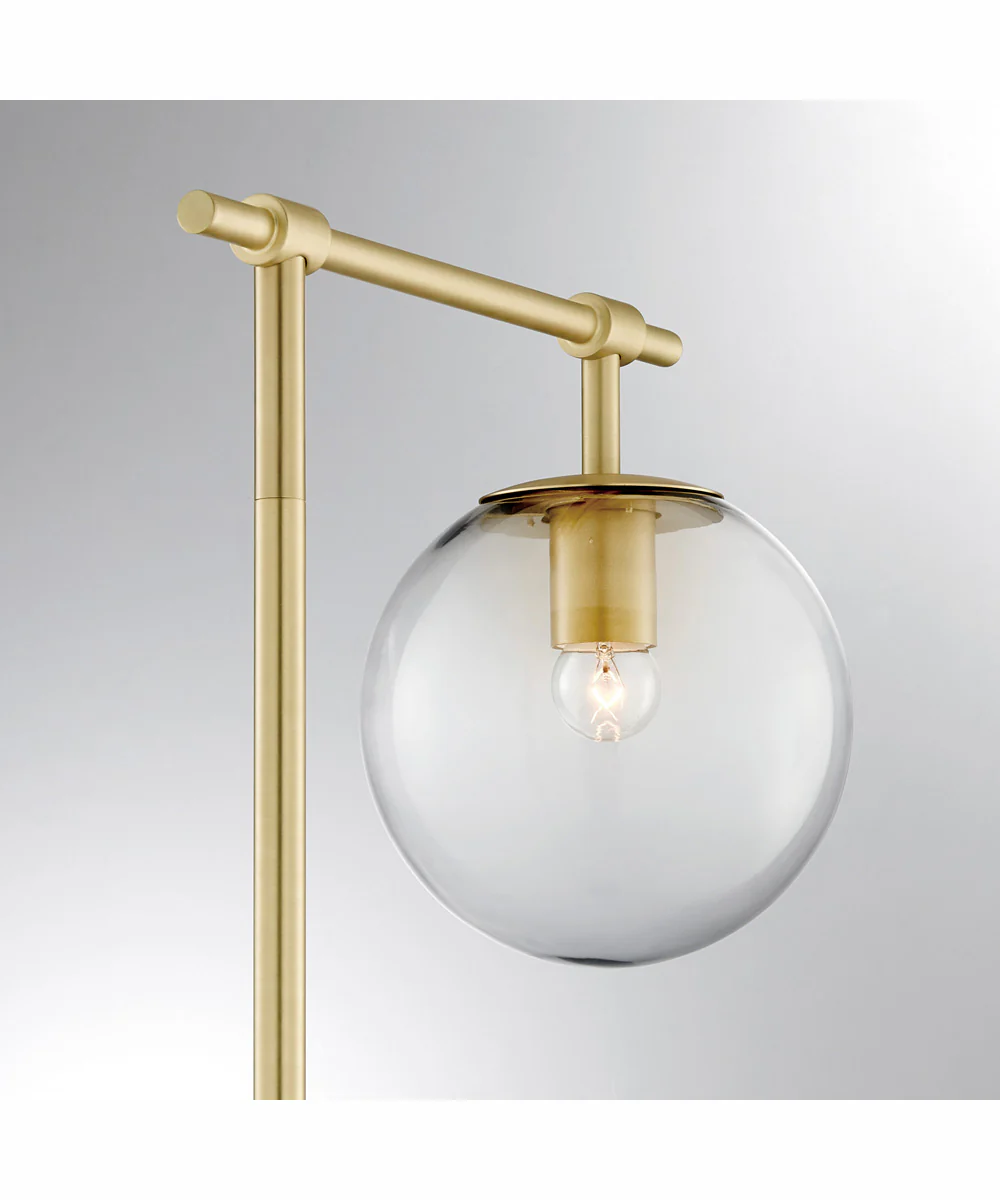 Lencho 1-Light Floor Lamp Gold/Smoke Glass Shade - Image 2