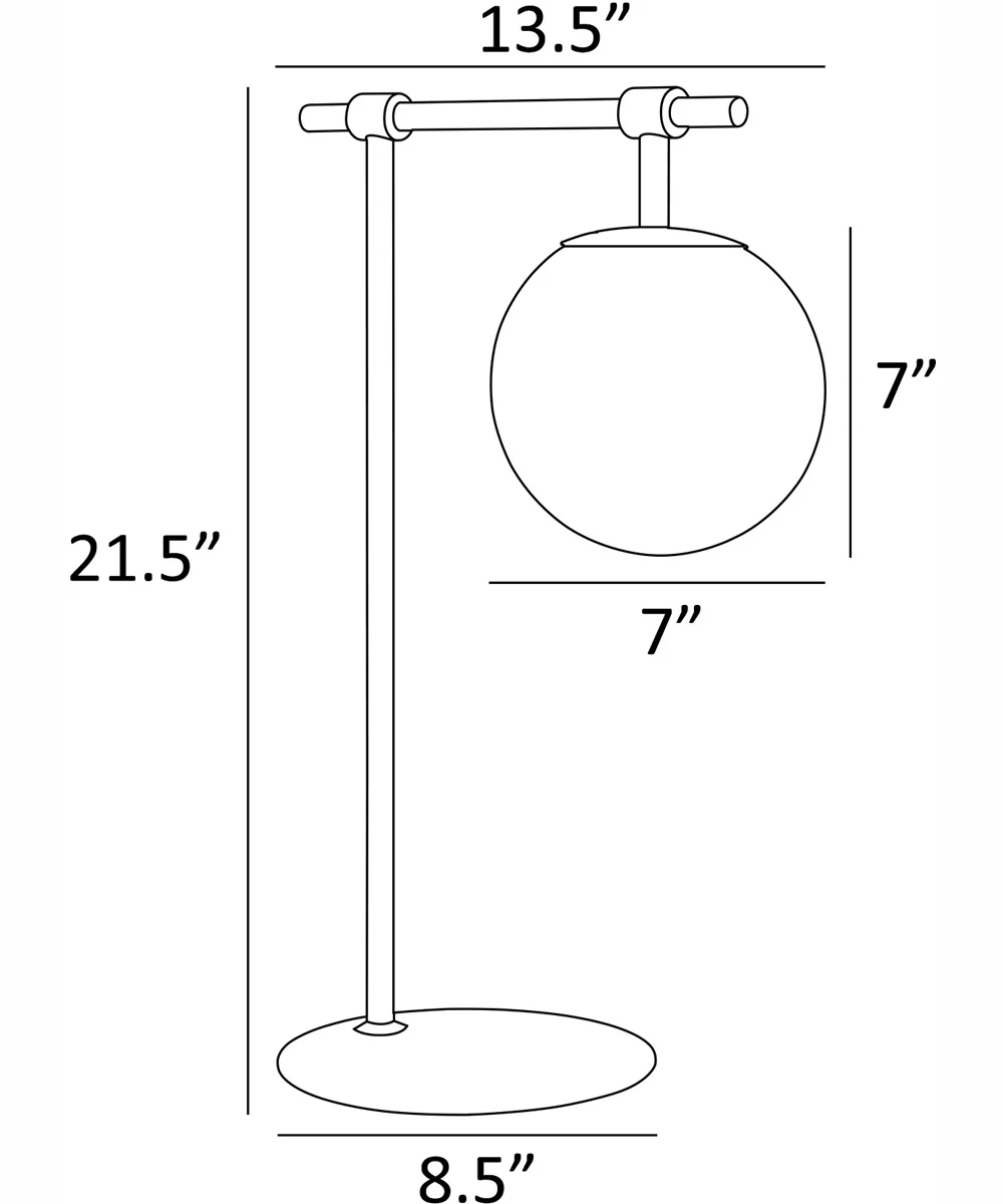Lencho 1-Light Table Lamp Brushed Nickel/Frost Glass Shade - Image 4