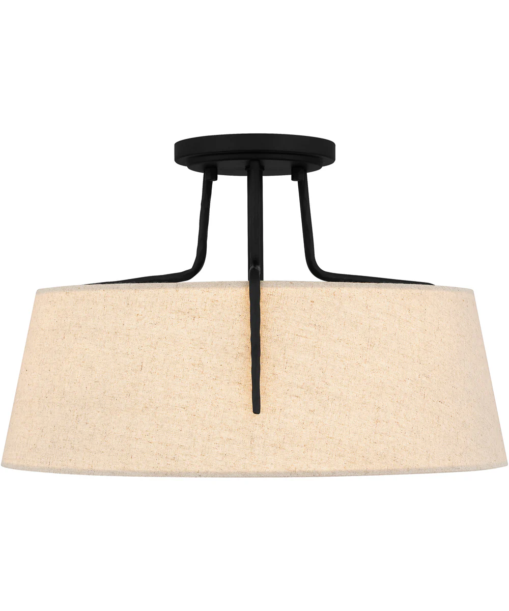 Leona 3-light Semi Flush Mount Matte Black - Image 4